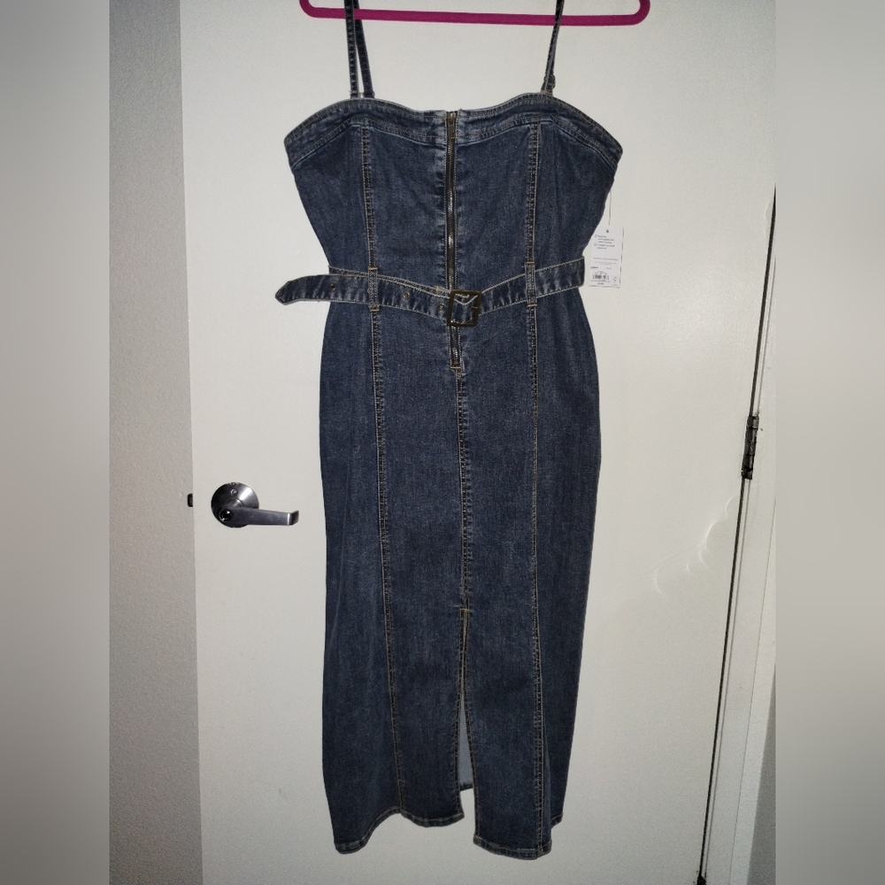 Kohl's Women's Blue Denim Strapless Dress